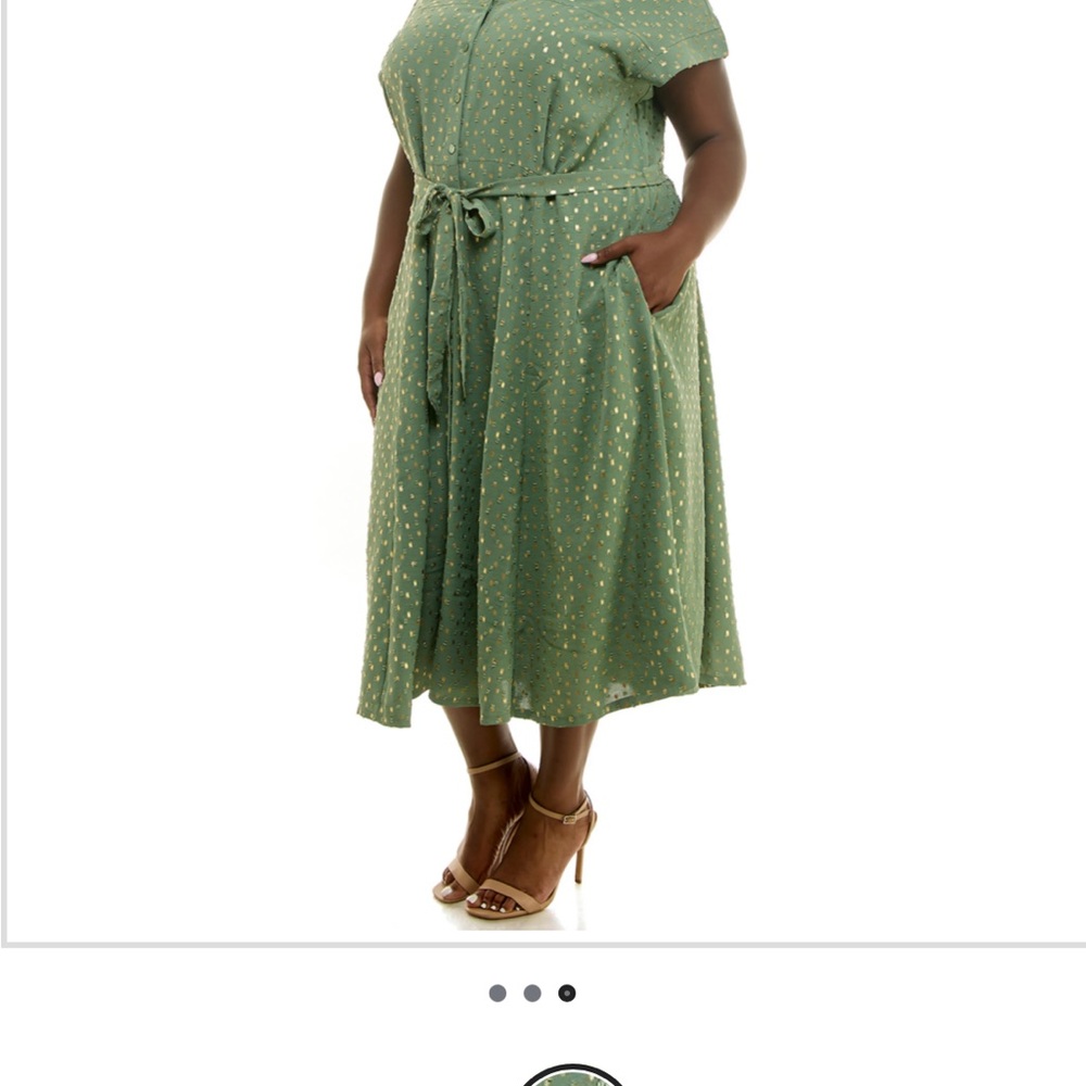Elegant Green Polka Dot Dress